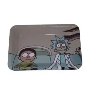 Rick and Morty metal rolling tray with bold colorful artwork